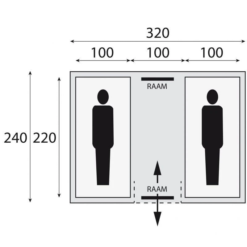 Safarica Chicco 2 / 2 Persoons Tent Grijs 2 Safarica Chicco 2 / 2 Persoons Tent Grijs - Afbeelding 2