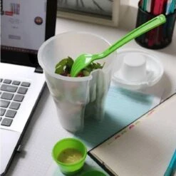 ML Salad To Go Beker Met Vork -Home Decor Winkel 61895 ml salad to go beker met vork