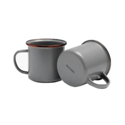 Barebones Geëmailleerde Beker - Set 2 Stuks Grijs