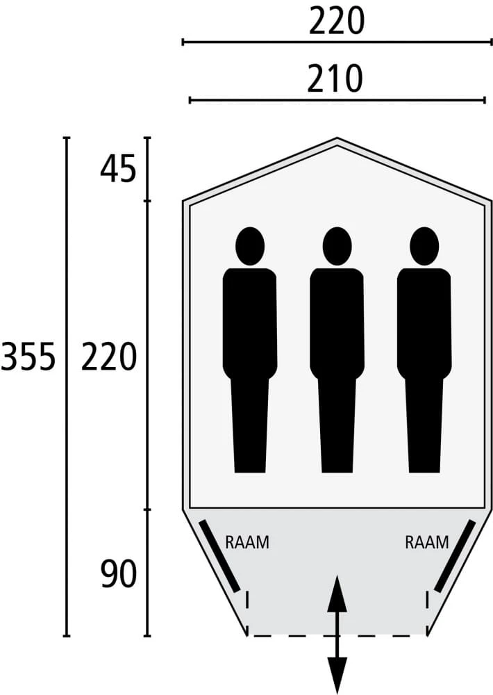 Safarica Velocity 3 - 3 Persoons Tent Grijs 2 Safarica Velocity 3 - 3 Persoons Tent Grijs - Afbeelding 2