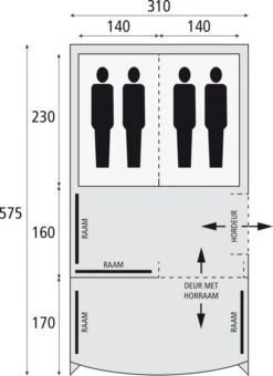 Safarica Pacific Reef 310 TC - 4 Persoons Tent Grijs -Home Decor Winkel 74812 safarica pacific reef 310 tc 4 persoons tent