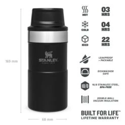 Stanley The Trigger-Action Travel Mug 0,25L Zwart -Home Decor Winkel 82041 stanley the trigger action travel mug 025l