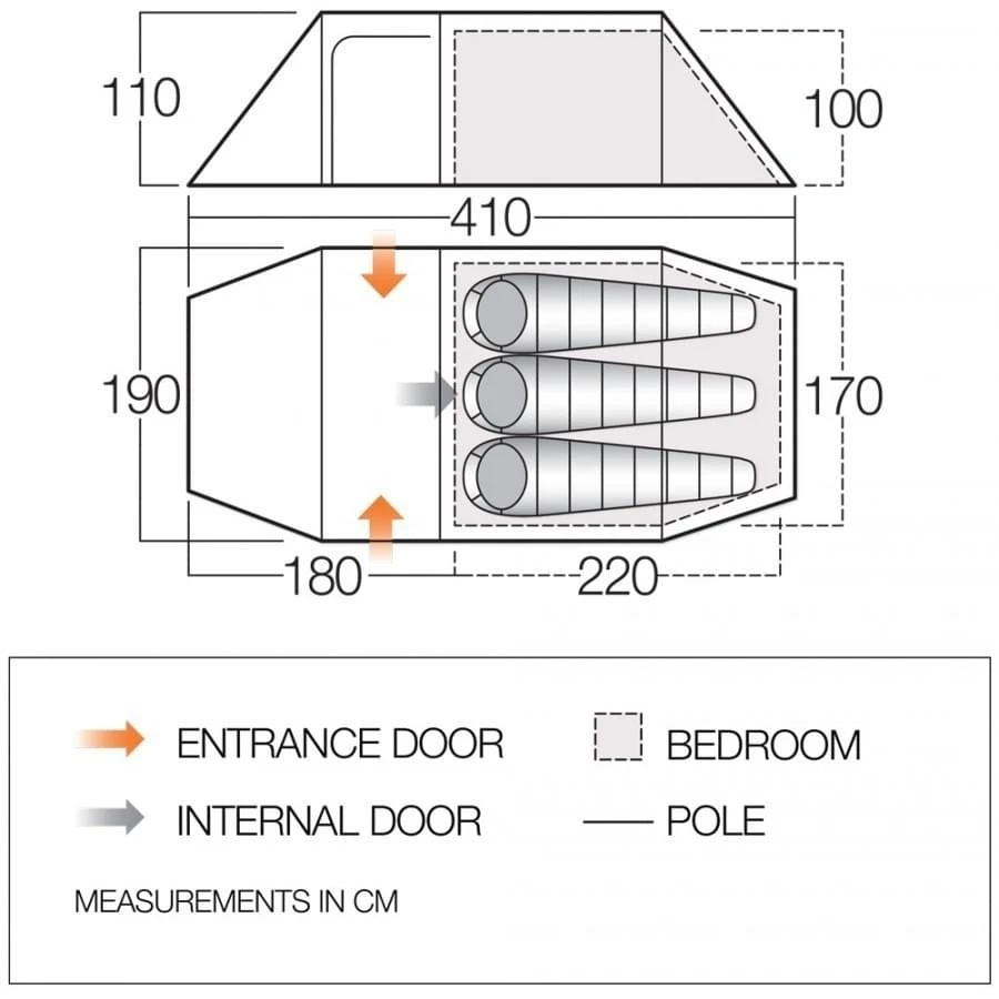 Vango Scafell 300 Plus / 3 Persoons Tunneltent 2 Vango Scafell 300 Plus / 3 Persoons Tunneltent - Afbeelding 2