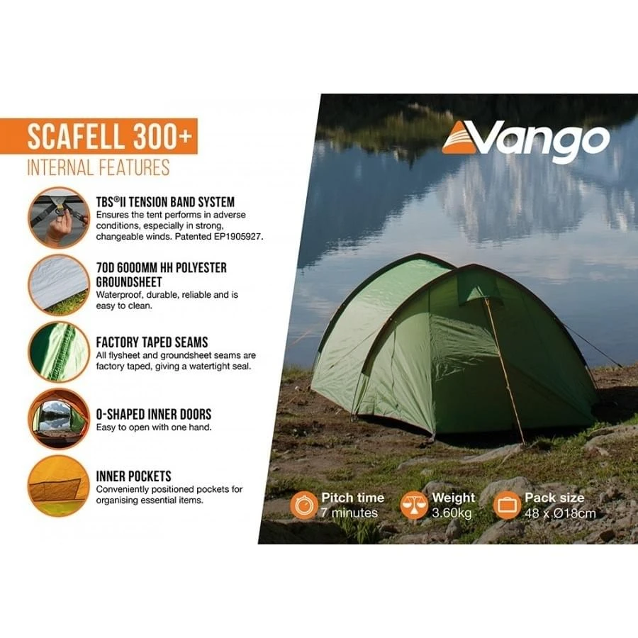 Vango Scafell 300 Plus / 3 Persoons Tunneltent 4 Vango Scafell 300 Plus / 3 Persoons Tunneltent - Afbeelding 4